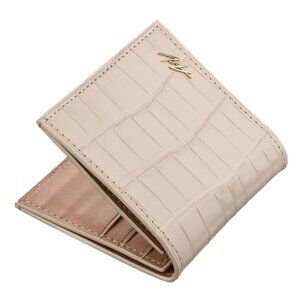 Luxury Alligator Leather Wallet – Handmade Slim Minimalist Coffee Cream Wallet